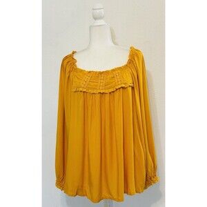 NWT Solitaire Size XL Large Poet Sleeve Blouse Boho Peasant Cottagecore FLAWS